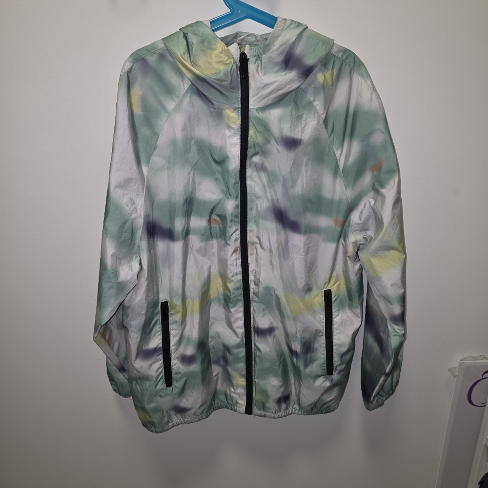 Zara Hooded Windbreaker Packable Nylon Jacket 11 - 12 Years Old In Green